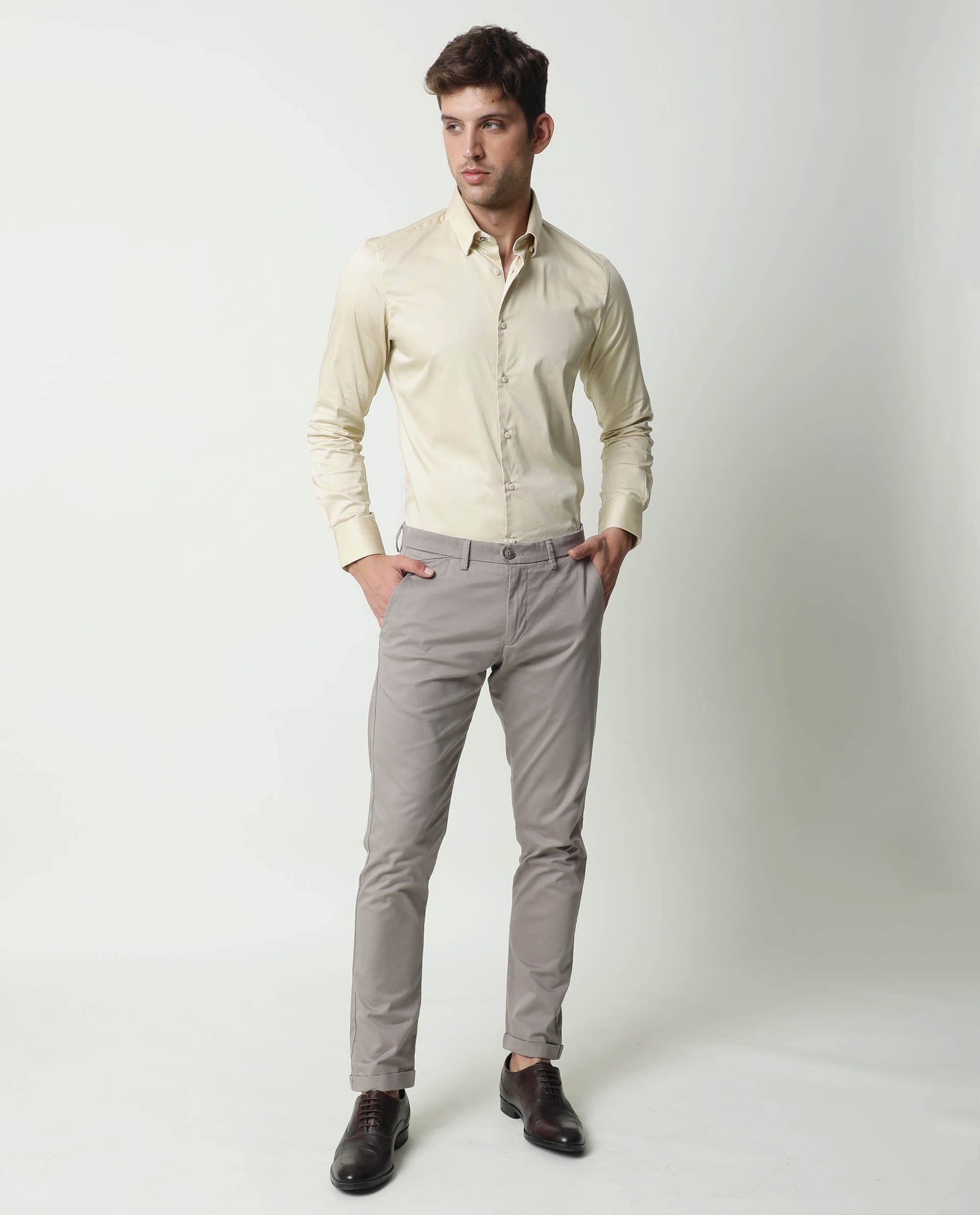 Buy Beige Trousers & Pants for Men by Linen Club Online | Ajio.com